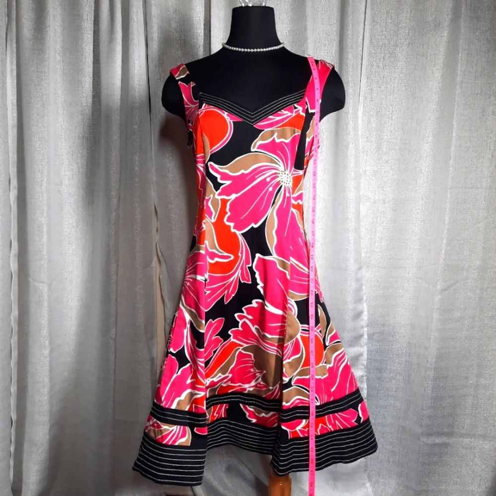 Nine West Floral Fit & Flare Tank Dress-Size 10